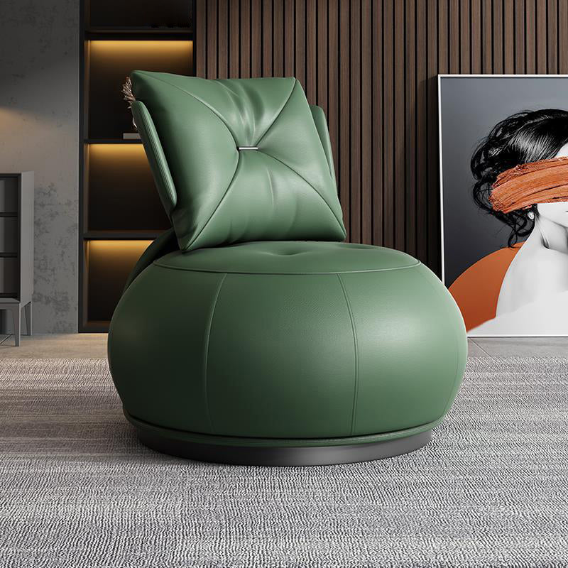 Modern Pillow Back Armless Leather Living Room Parsons Chair