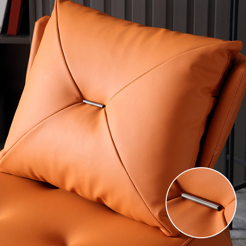 Modern Pillow Back Armless Leather Living Room Parsons Chair
