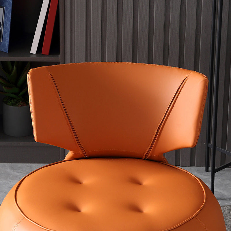 Modern Pillow Back Armless Leather Living Room Parsons Chair