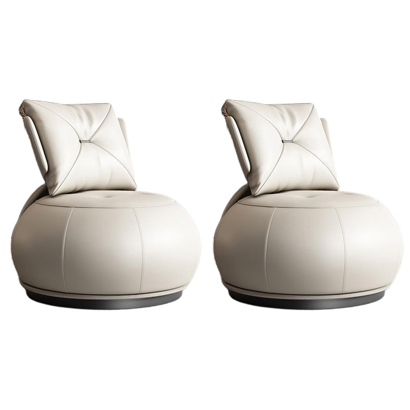 Modern Pillow Back Armless Leather Living Room Parsons Chair