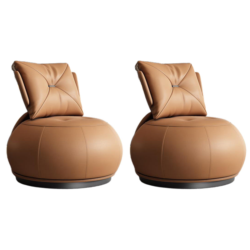 Modern Pillow Back Armless Leather Living Room Parsons Chair