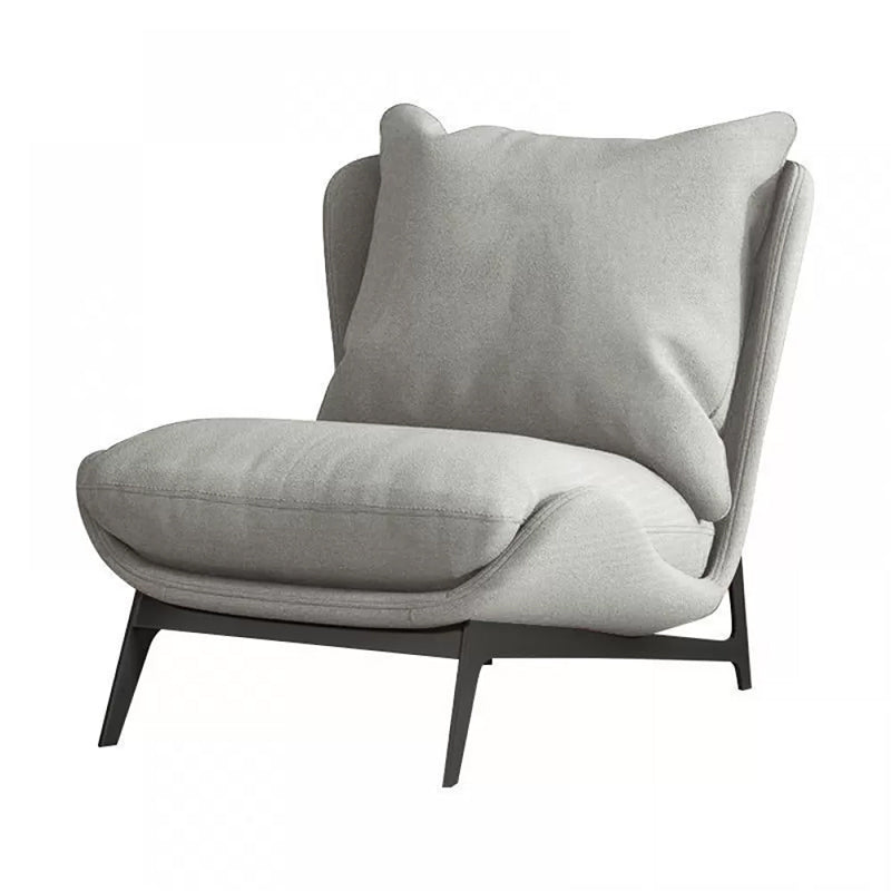 Mid-century Modern Leather Slipper Accent Chair Pillow Back Armless Chair