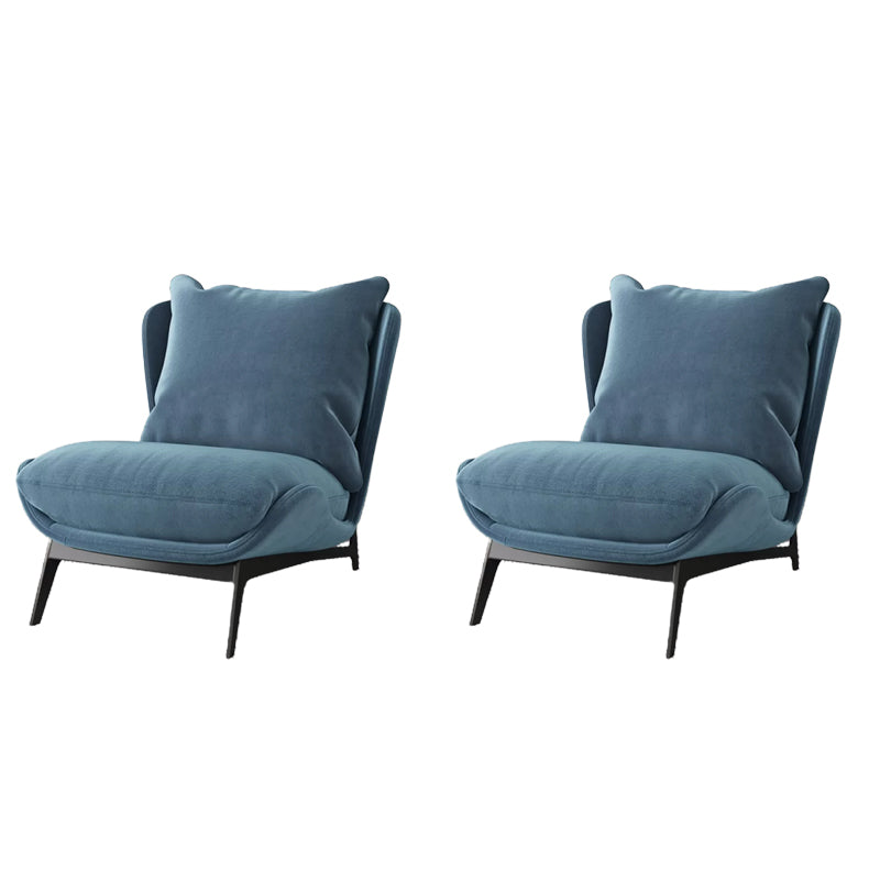 Mid-century Modern Leather Slipper Accent Chair Pillow Back Armless Chair