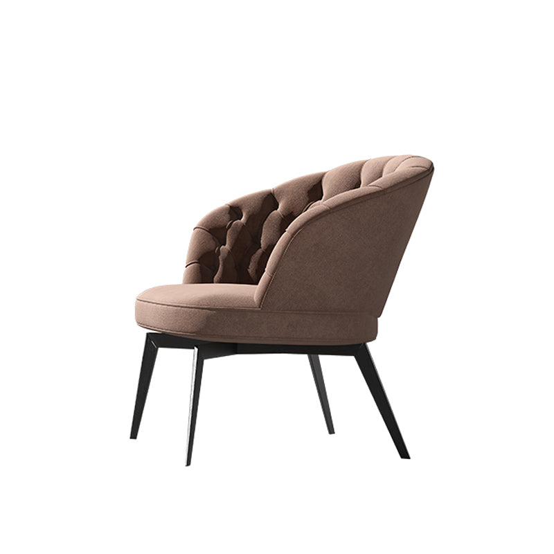 Industrial Brown Armless Chair Tufted Back Basic Four Legs Side Chair
