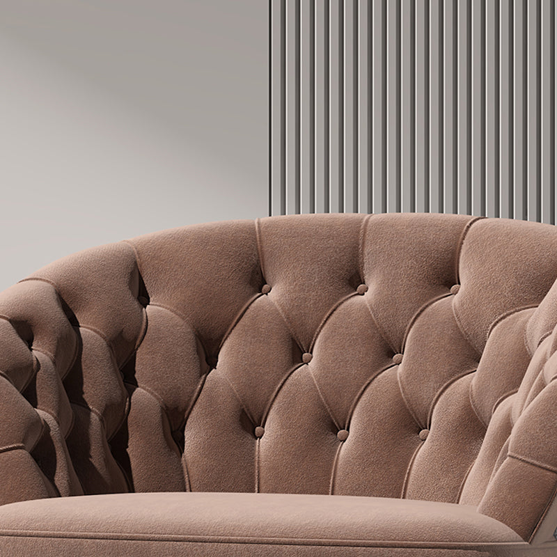 Industrial Brown Armless Chair Tufted Back Basic Four Legs Side Chair