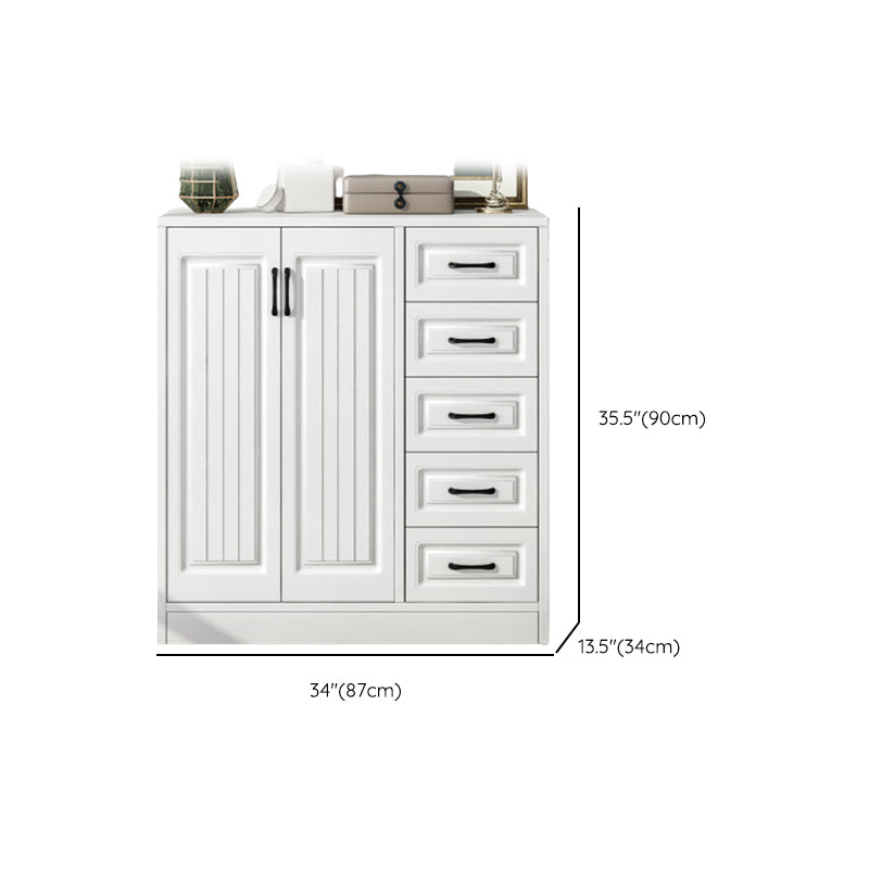 White Standard Cabinet Solid Wood Storage Cabinet with Drawer