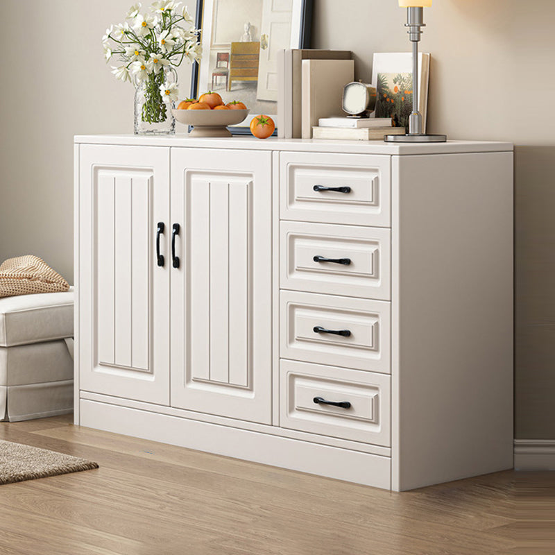 Modern White Rectangle Accent Cabinet Solid Wood Storage Cabinet