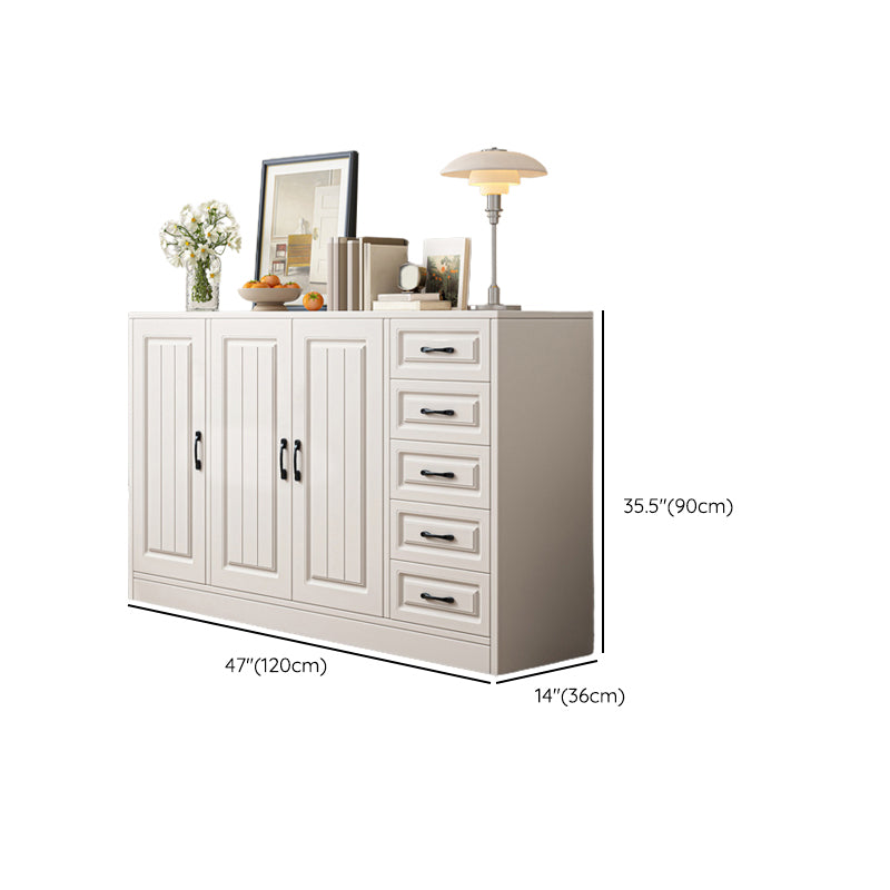 Modern White Rectangle Accent Cabinet Solid Wood Storage Cabinet