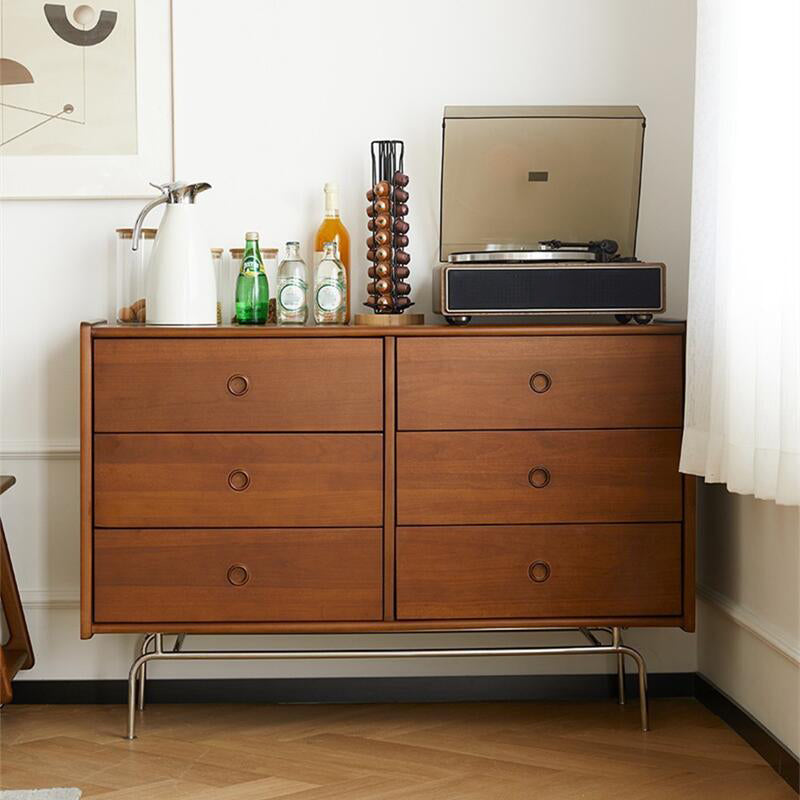 Mid-Century Modern Rectangle Accent Cabinet Solid Wood Storage Cabinet