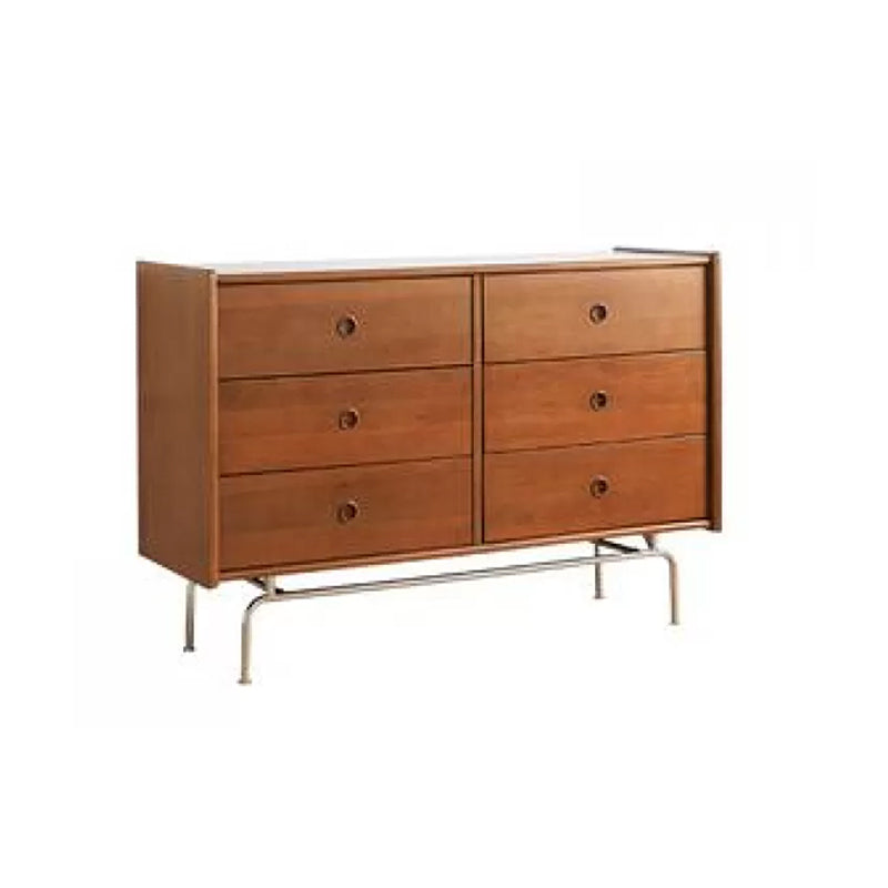 Mid-Century Modern Rectangle Accent Cabinet Solid Wood Storage Cabinet