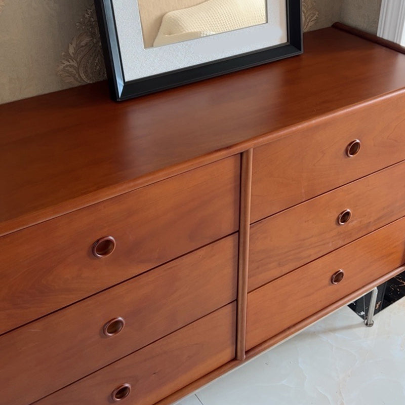 Mid-Century Modern Rectangle Accent Cabinet Solid Wood Storage Cabinet