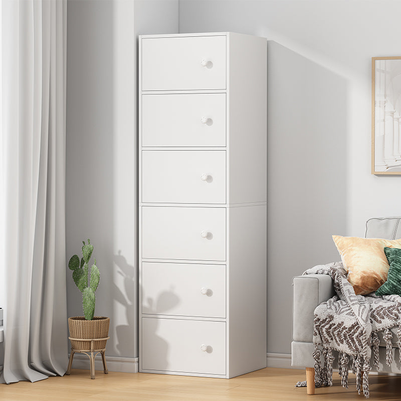 Contemporary Rectangle Storage Cabinet with Wooden Knobs Doors