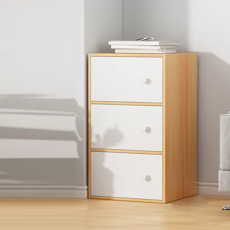 Contemporary Rectangle Storage Cabinet with Wooden Knobs Doors