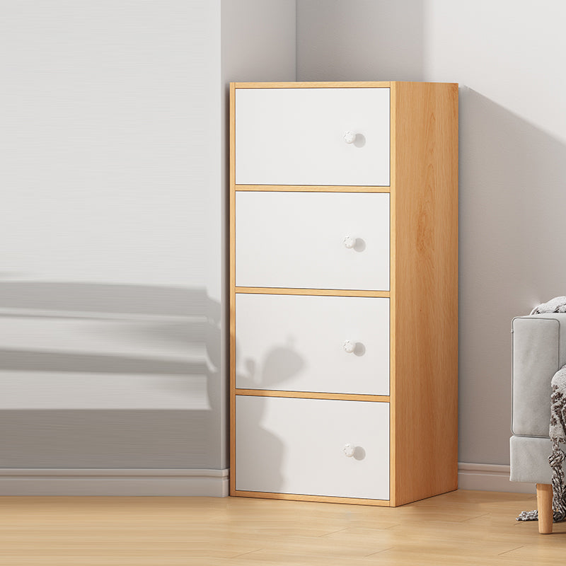 Contemporary Rectangle Storage Cabinet with Wooden Knobs Doors