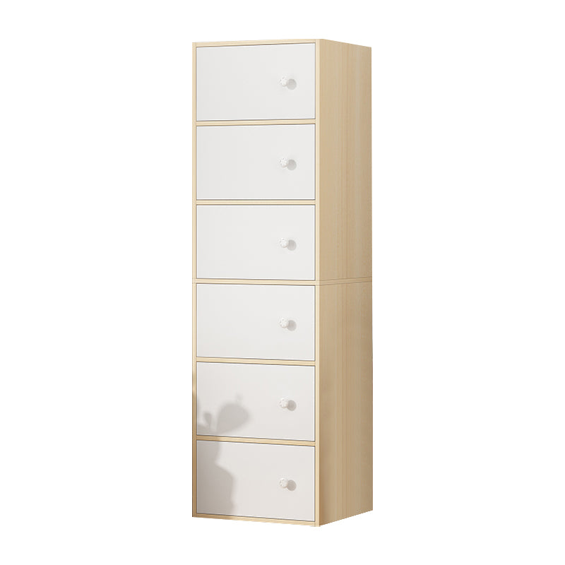 Contemporary Rectangle Storage Cabinet with Wooden Knobs Doors