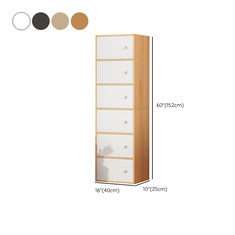 Contemporary Rectangle Storage Cabinet with Wooden Knobs Doors