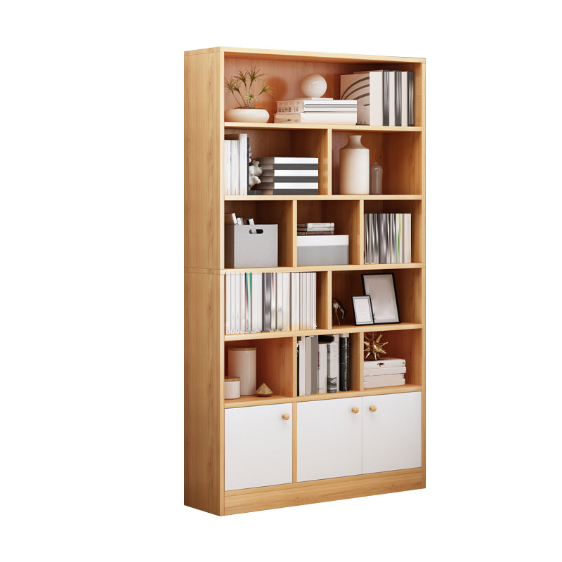 Contemporary Rectangle Wooden Cabinet with Shelves Storage Cabinet