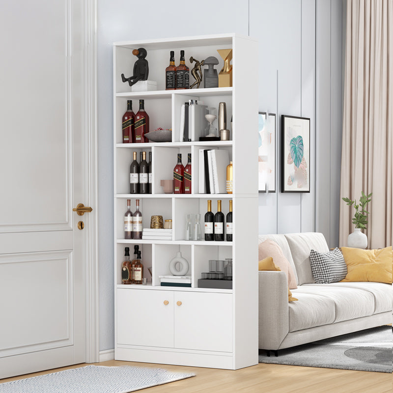 Contemporary Wooden Cabinet with Shelves Rectangle Storage Cabinet