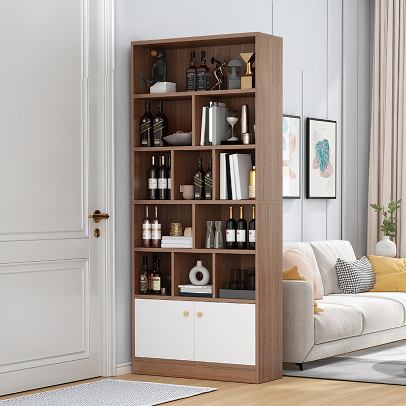 Contemporary Wooden Cabinet with Shelves Rectangle Storage Cabinet