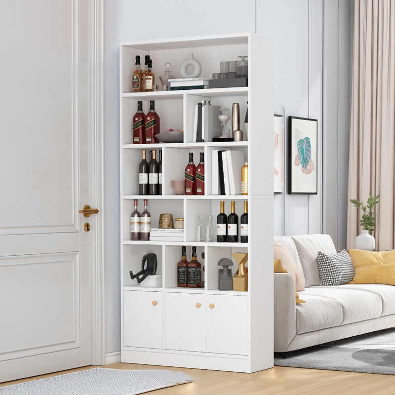 Contemporary Wooden Cabinet with Shelves Rectangle Storage Cabinet