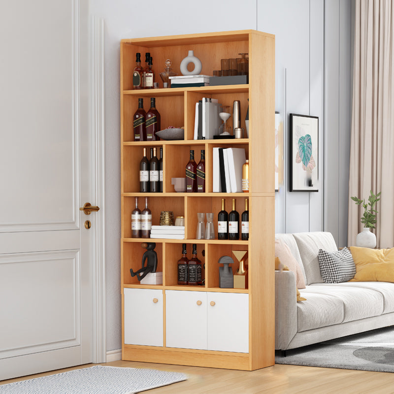 Contemporary Wooden Cabinet with Shelves Rectangle Storage Cabinet