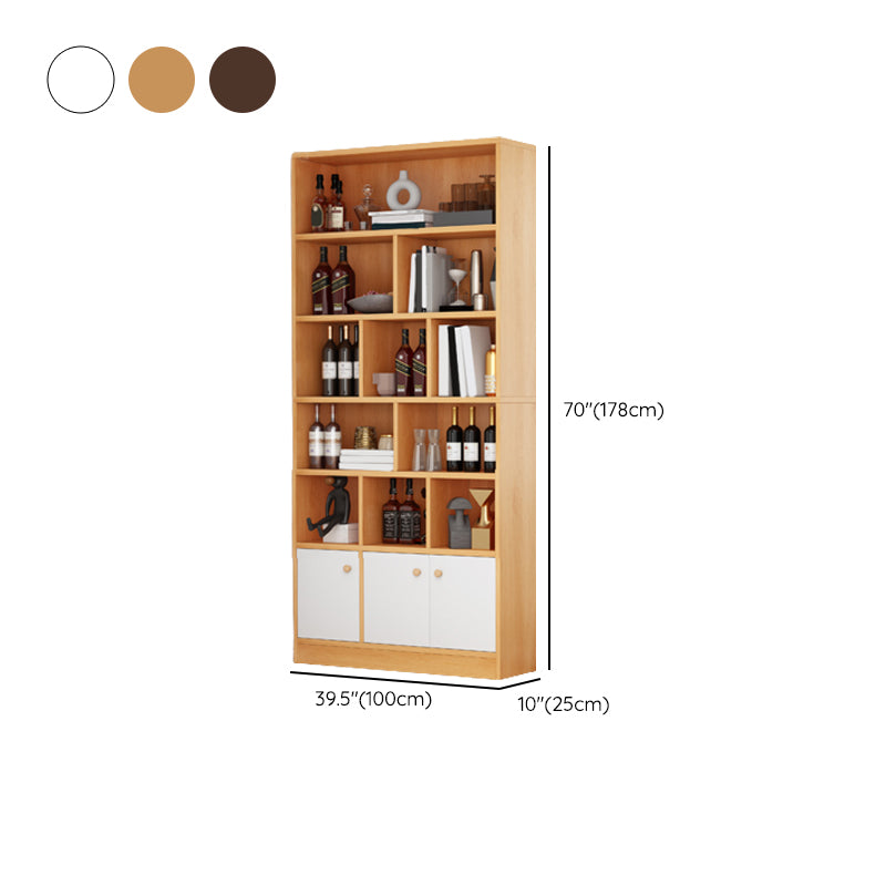 Contemporary Wooden Cabinet with Shelves Rectangle Storage Cabinet