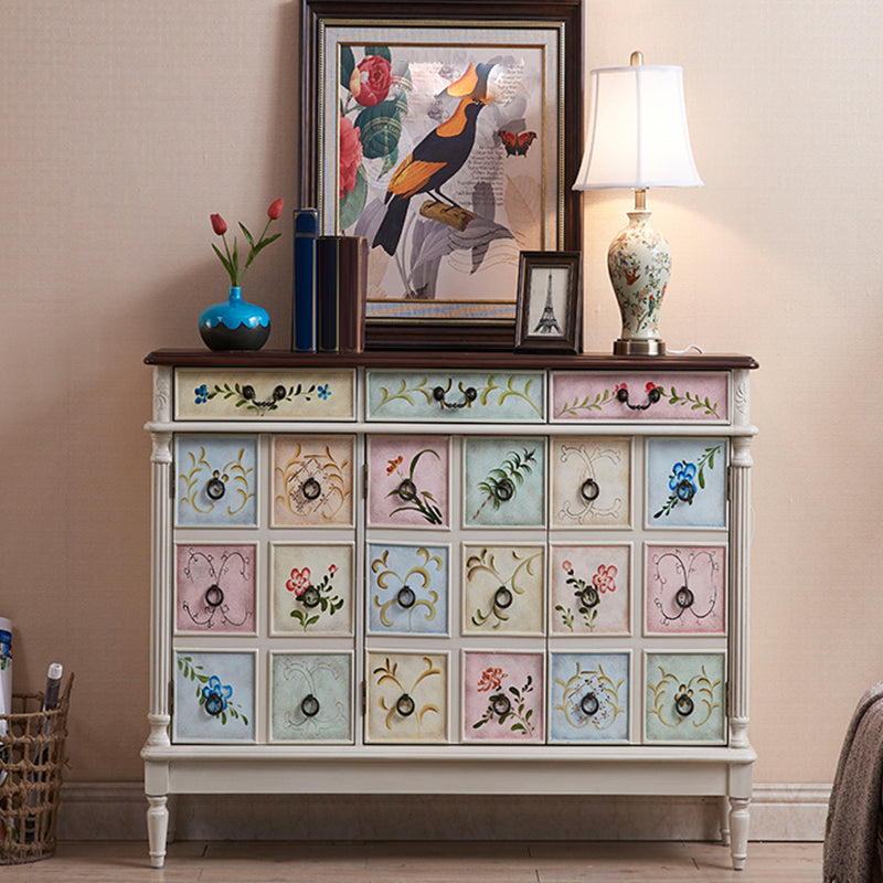 Industrial Storage Cabinet with Solid Wood Drawers and Doors
