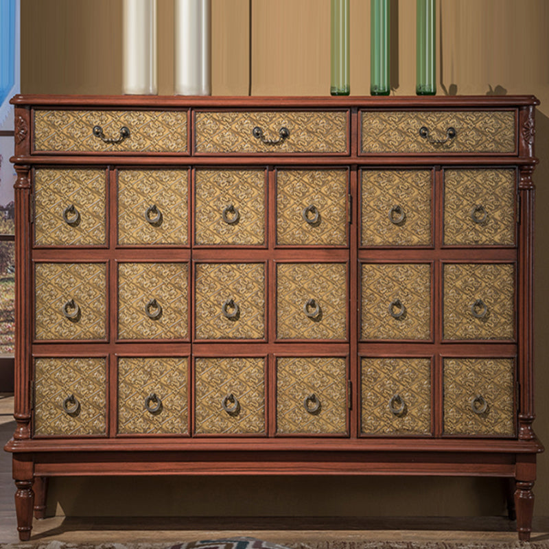 Industrial Storage Cabinet with Solid Wood Drawers and Doors