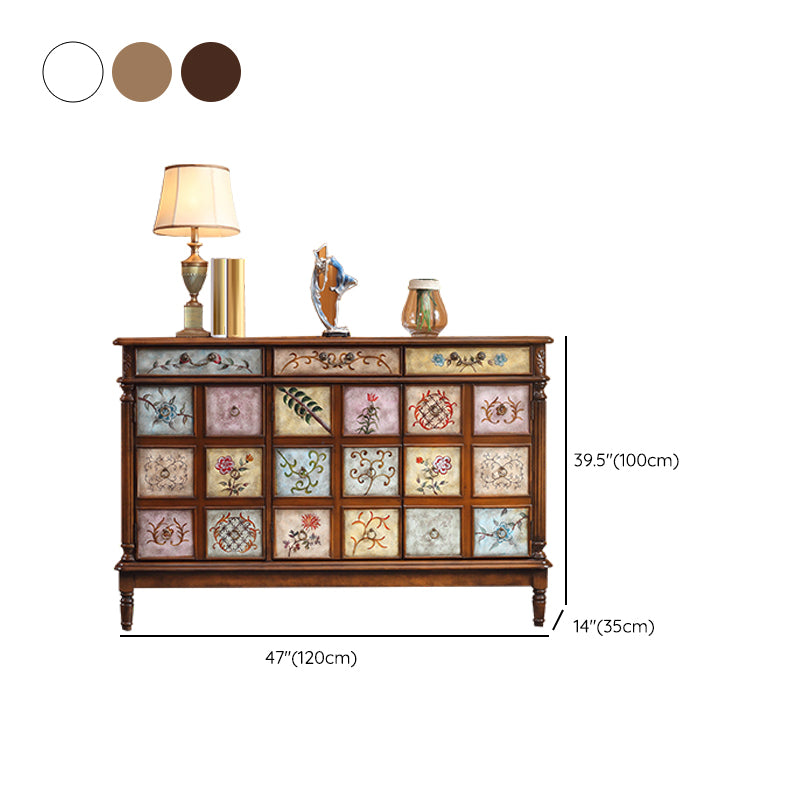 Industrial Storage Cabinet with Solid Wood Drawers and Doors