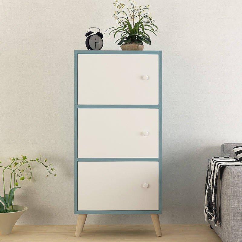 Contemporary Wooden Accent Cabinet with Knobs Doors and Straight Legs