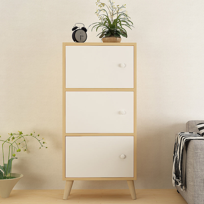 Contemporary Wooden Accent Cabinet with Knobs Doors and Straight Legs