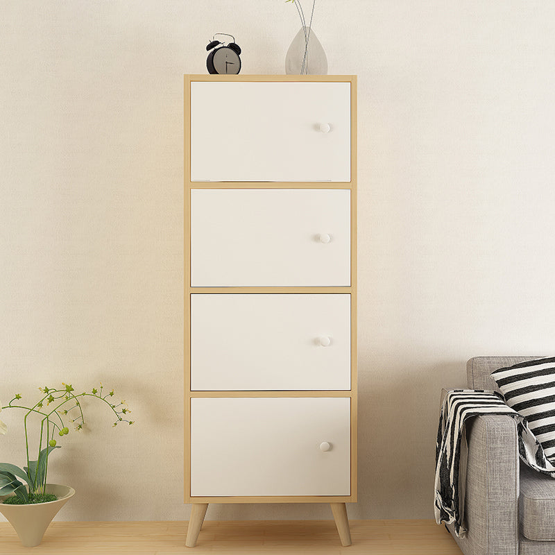 Contemporary Wooden Accent Cabinet with Knobs Doors and Straight Legs