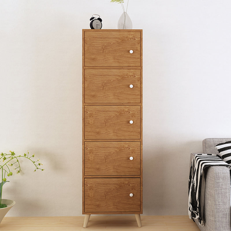 Contemporary Wooden Accent Cabinet with Knobs Doors and Straight Legs