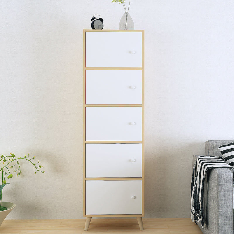 Contemporary Wooden Accent Cabinet with Knobs Doors and Straight Legs