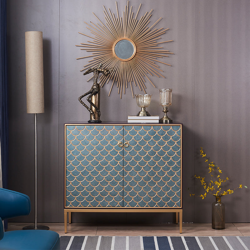 Industrial Accent Cabinet with Cup Pulls Doors and Straight Legs