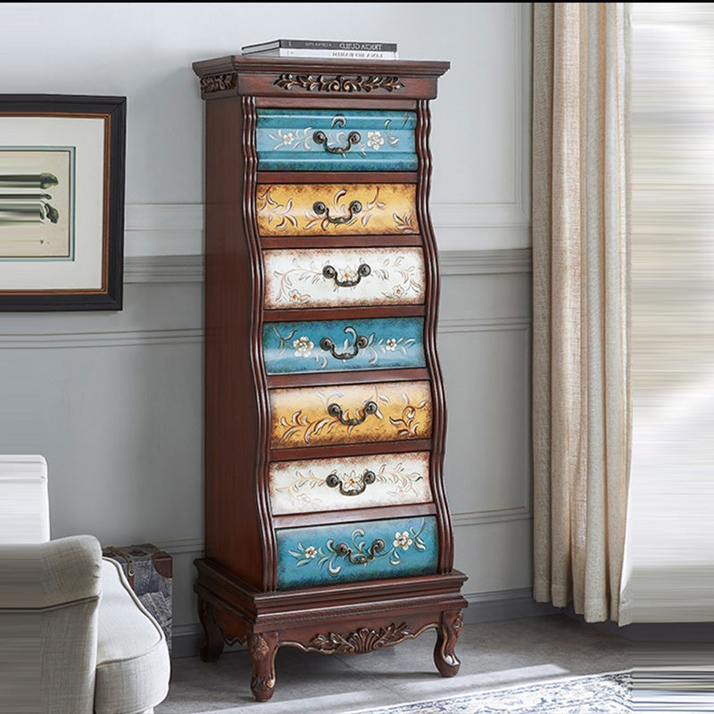 Mid-Century Modern Rectangle Chest with 7 Drawers and Cabriole Legs