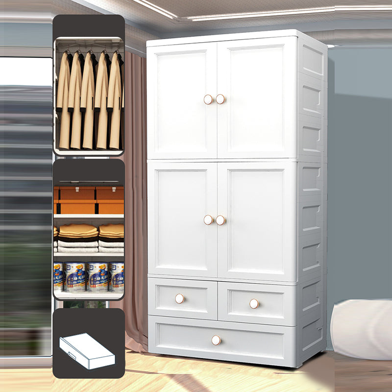 Matte Finish Plastic Storage Cabinet Modern Hinged Door Cabinet