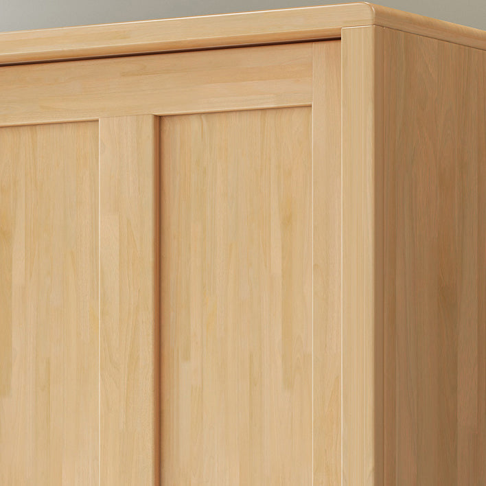 Contemporary Rubberwood Storage Cabinet Sliding Door Cabinet with Legs