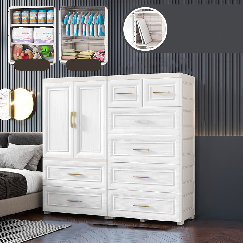 White Plastic Contemporary Storage Cabinet Interior Cabinet for Bedroom