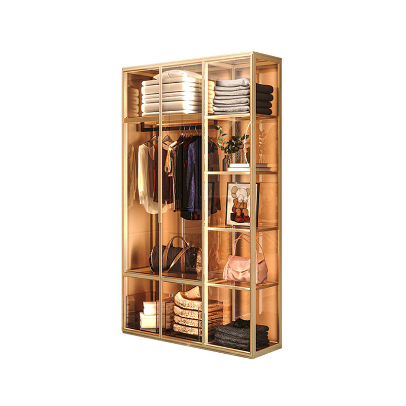 Metal Storage Cabinet with Glass Doors Contemporary Hinged Door Cabinet