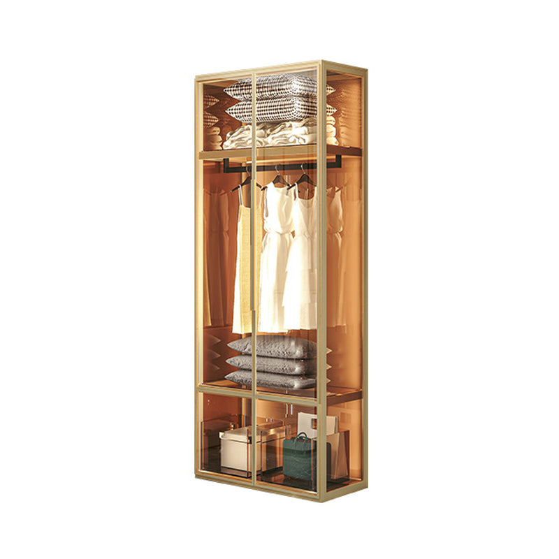 Metal Storage Cabinet with Glass Doors Contemporary Hinged Door Cabinet