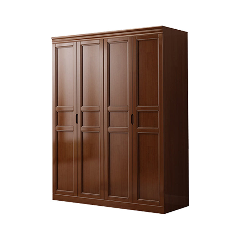 Rubberwood Traditional Storage Cabinet Matte Finish Cabinet with Hinged Doors