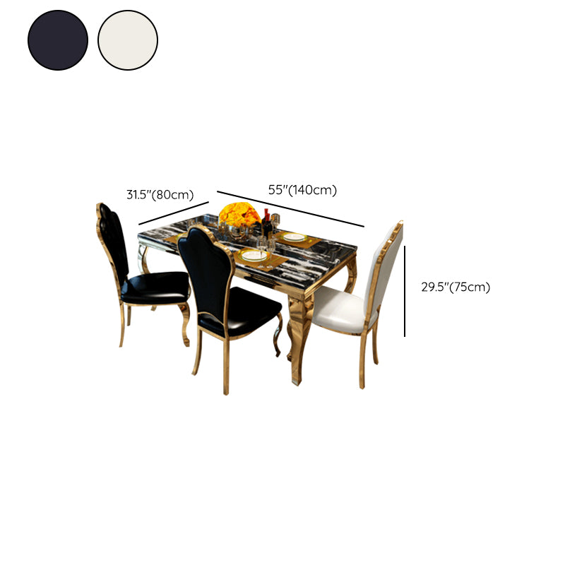 Luxury Gold Base Dining Table Faux Marble Home Kitchen Table
