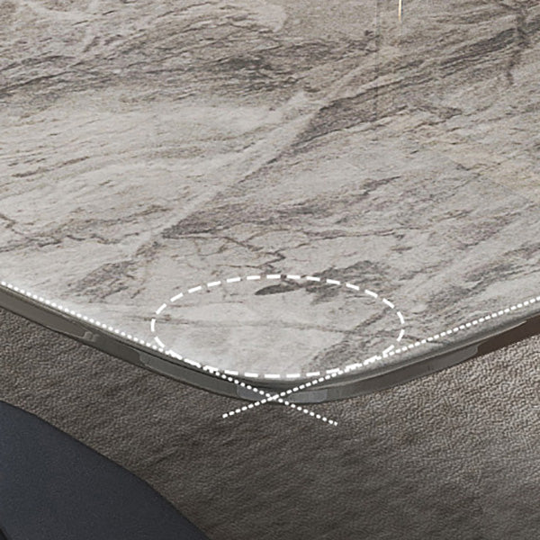 Glam Dinner Table Rectangle Stone Dining Room Table for Home