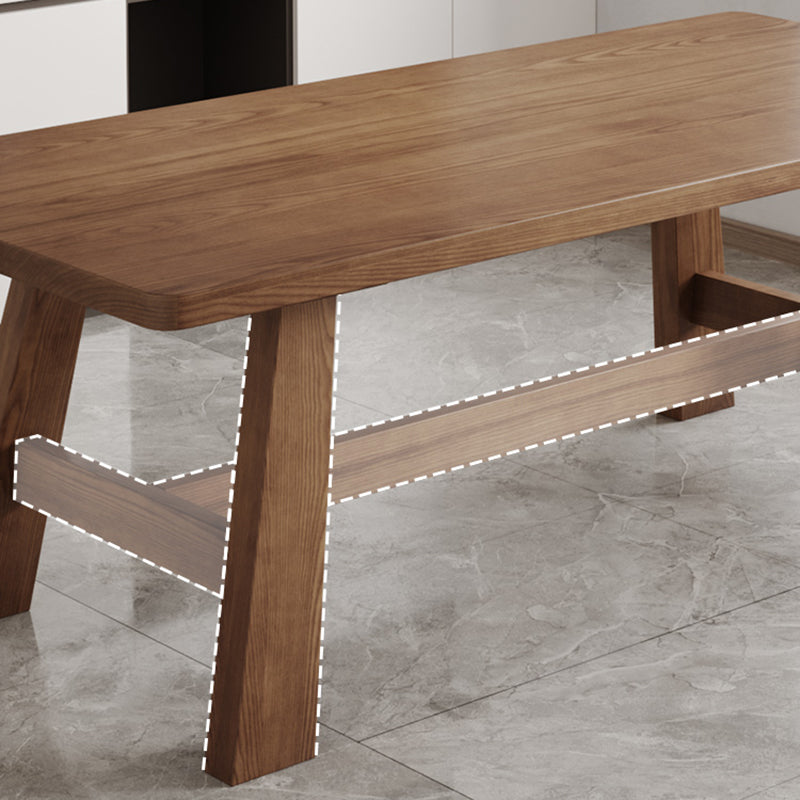 Simplicity Style Dinette Table Solid Wood Rectangle Dinner Table in Brown