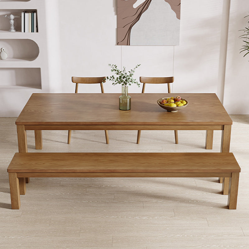 Simplicity Dinette Table Solid Wood Rectangle Dinner Table in Brown
