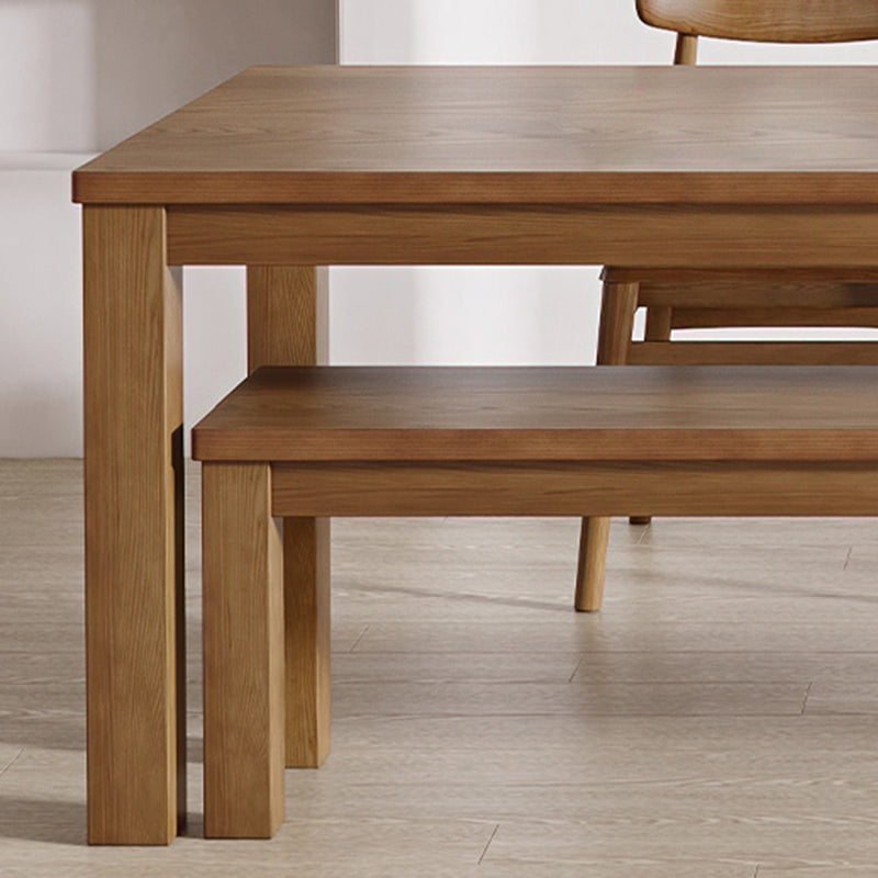 Simplicity Dinette Table Solid Wood Rectangle Dinner Table in Brown