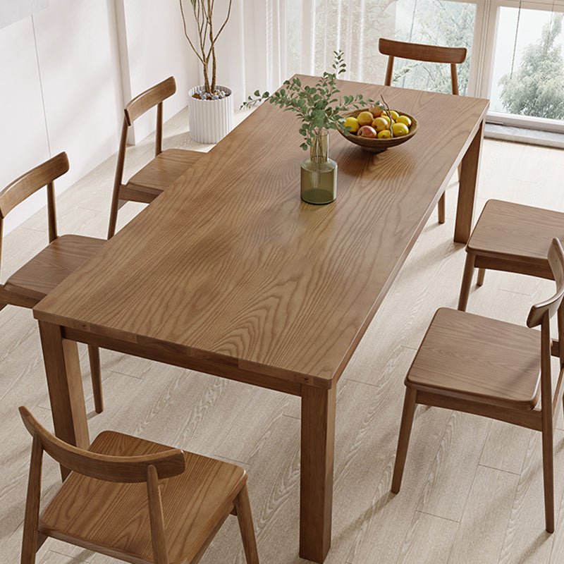 Simplicity Dinette Table Solid Wood Rectangle Dinner Table in Brown