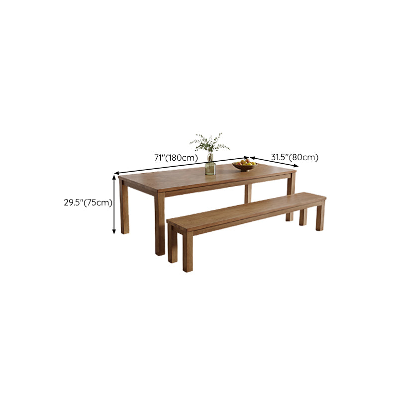 Simplicity Dinette Table Solid Wood Rectangle Dinner Table in Brown
