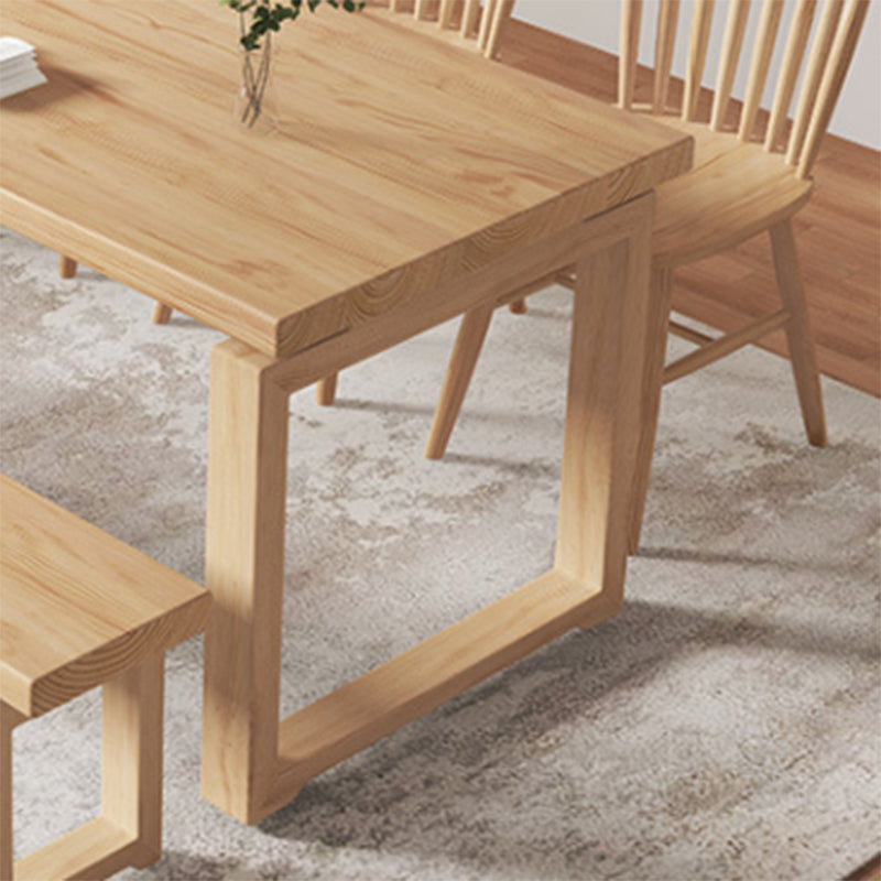 Simplicity Style Dinette Table Solid Wood Rectangle Dinner Table for Home